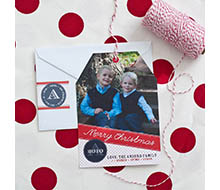 Holiday Christmas Photo Hangtag Printable Card - Classic Colors - Signature Design